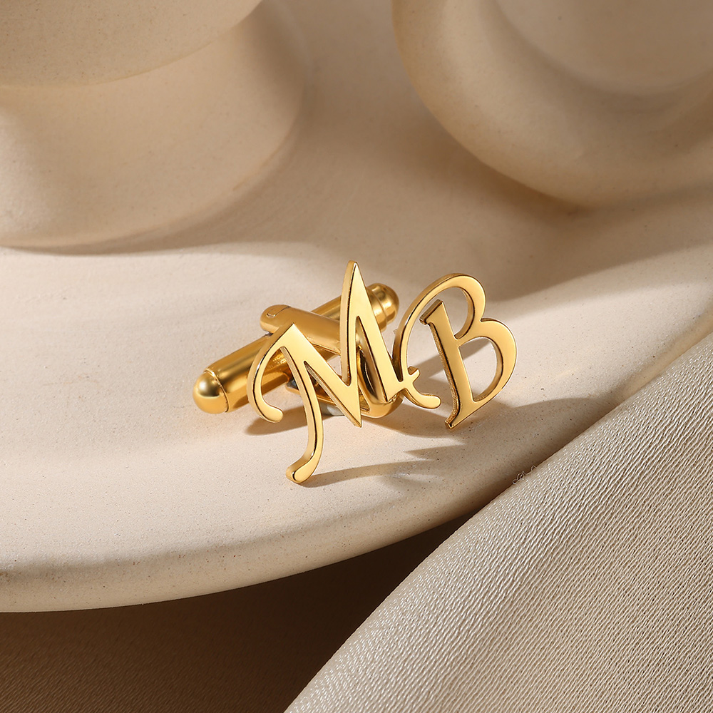 Men'S Grooming Gifts - Customized Initial Letter Cufflinks For Men