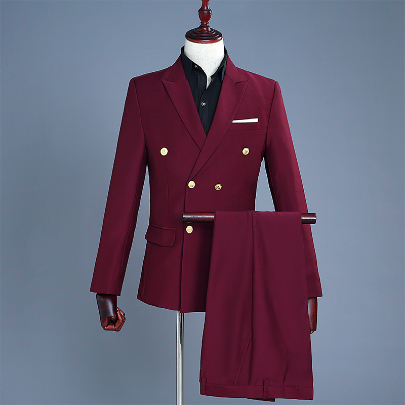 Double Row Gold Button Suit Se - Men'S Grooming Dress Code 评论和价格