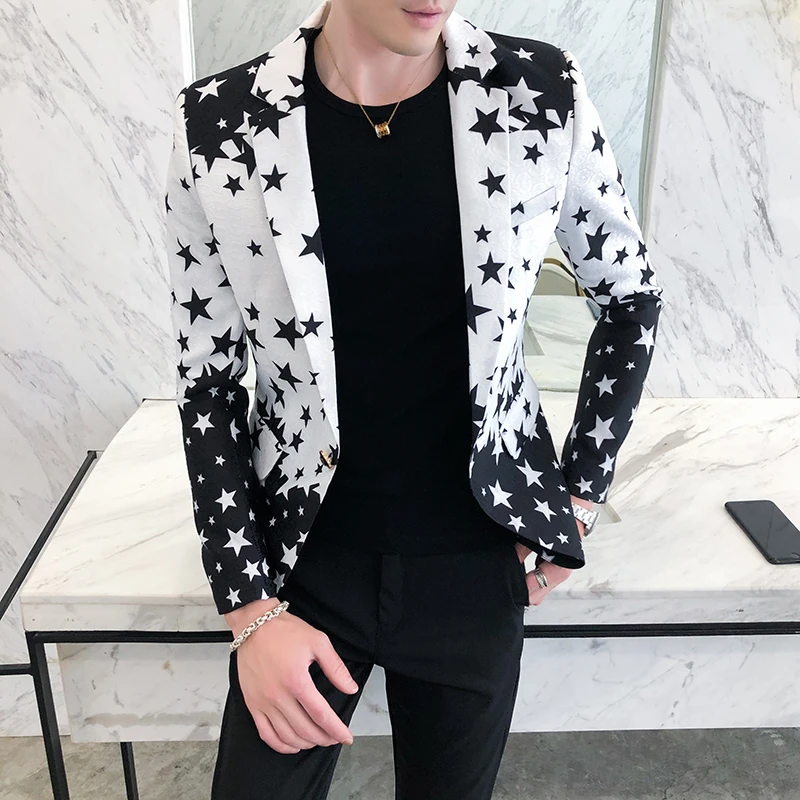 Star Print Slim Fit Blazers 20 - Mens Grooming Brand 评论和价格