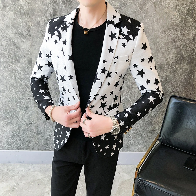 Star Print Slim Fit Blazers 20 - Mens Grooming Brand 评论和价格