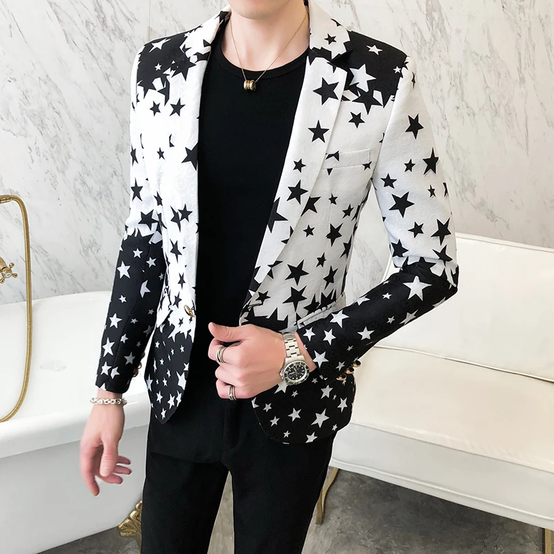 Star Print Slim Fit Blazers 20 - Mens Grooming Brand 评论和价格