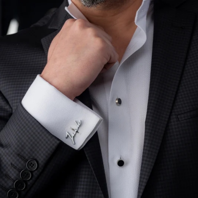 Custom Name Cufflinks 18K Gold - Men'S Grooming Gifts 评论和价格