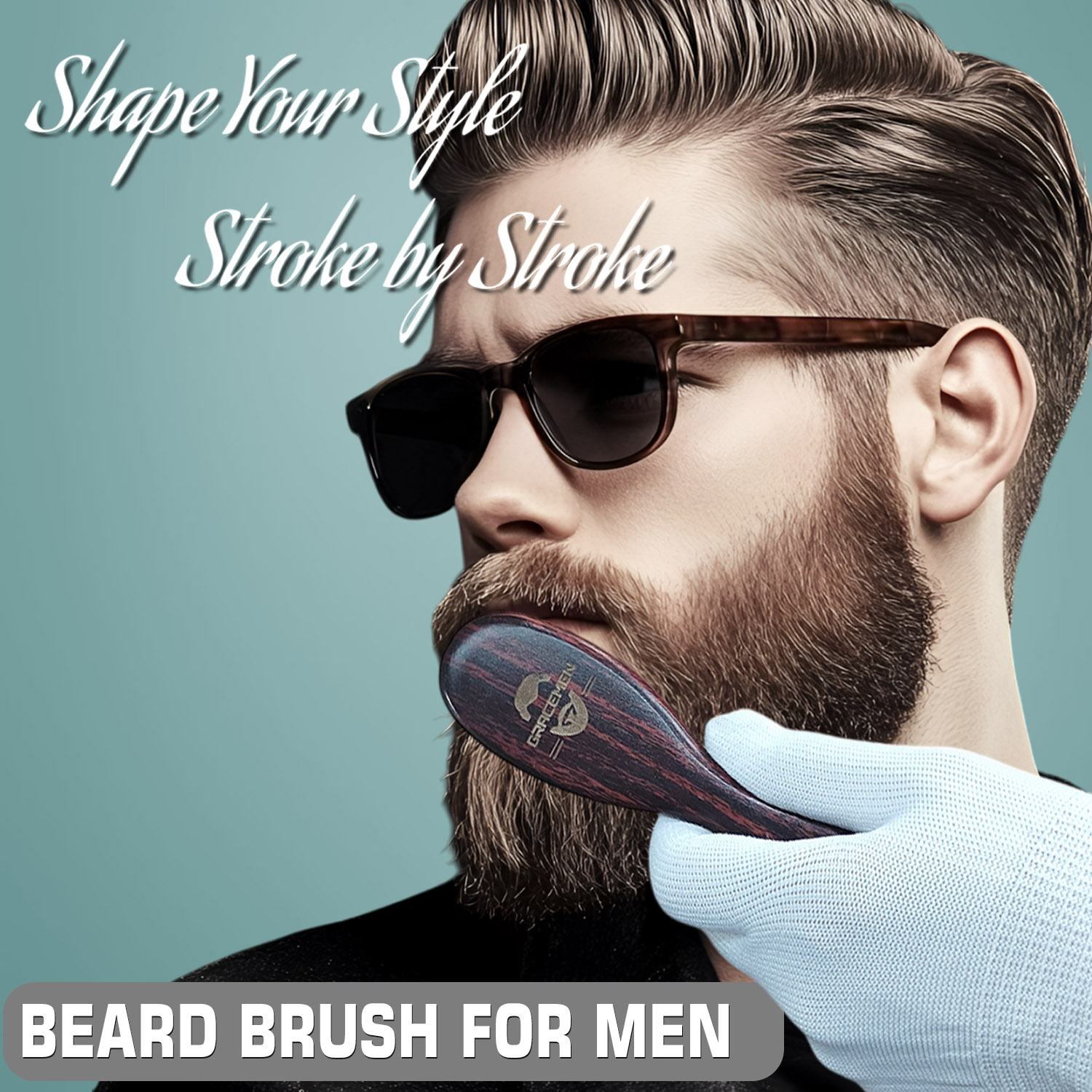 Mini Boar Bristle Beard Brush  - Men'S Grooming Pictures 评论和价格