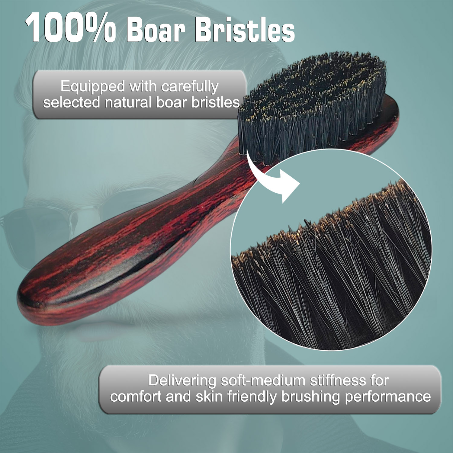 Mini Boar Bristle Beard Brush  - Men'S Grooming Pictures 评论和价格